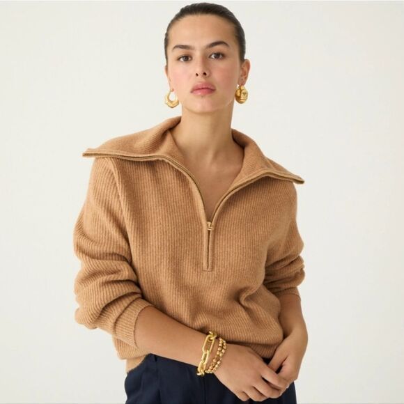 J. Crew Half-Zip Stretch Sweater size M - Picture 1 of 7